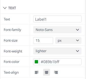 DartIDE-CUC-Properties (CUC)-Text