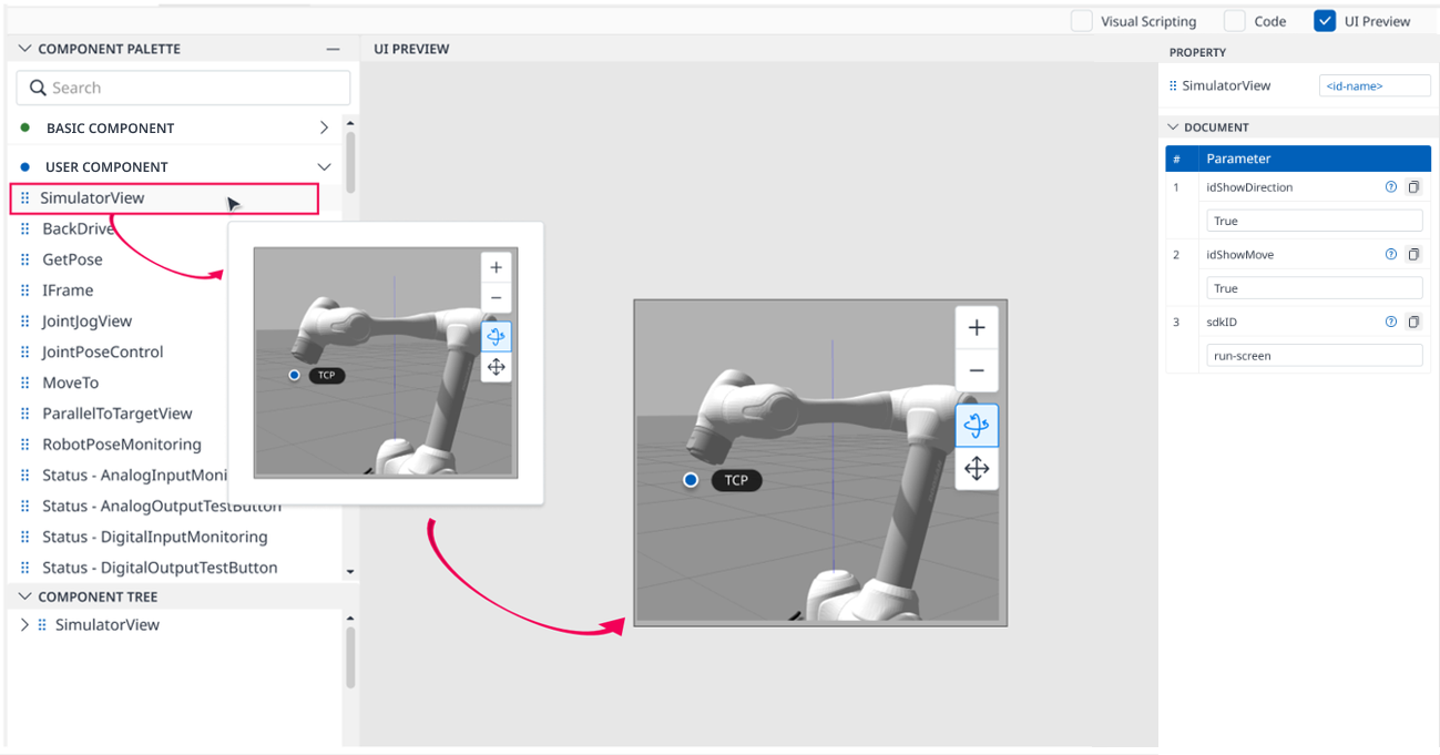 Document - Guides - Dart-IDE - User Components - Simulator View