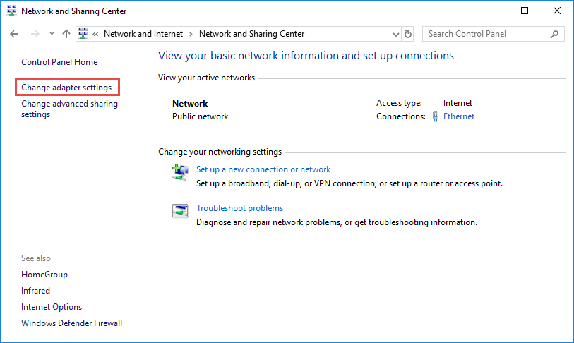 Document - Guides - Beginner's Guide - Run a Module - Change adapter setting