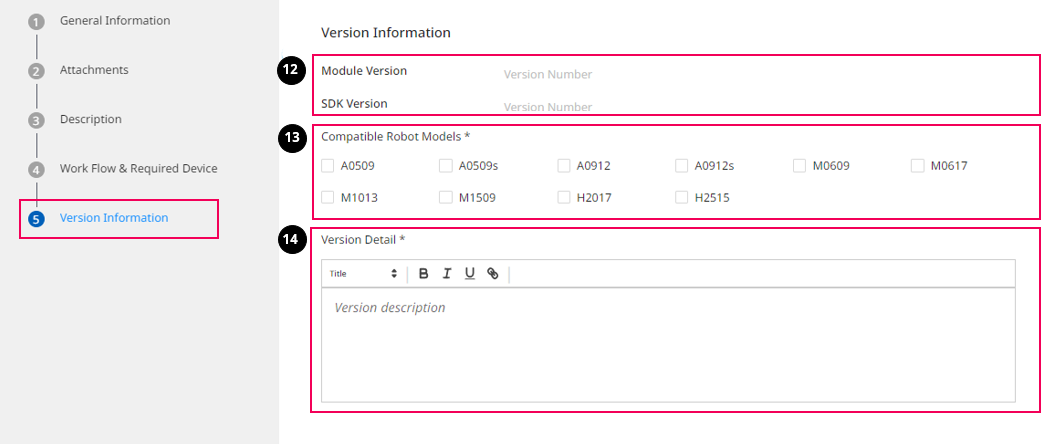 Document - Guides - Beginner's Guide - Distribute a module - Version information