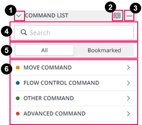 Document - Dart-IDE - DRL Generator - DRL User Interface - Command list panel UI