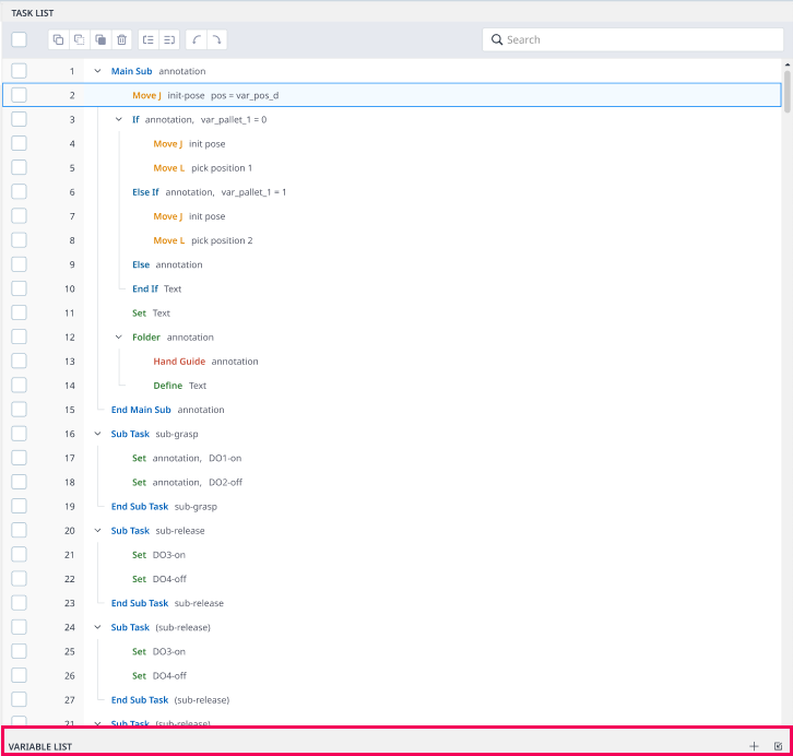 Document - Dart-IDE - DRL Generator - DRL User Interface - Variable List Panel - Minimize Variable List