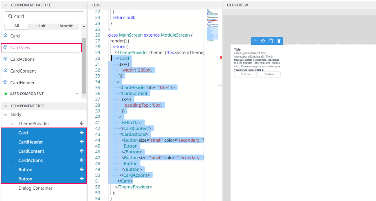 Document - Guides - Dart-IDE - Basic Components - Card View