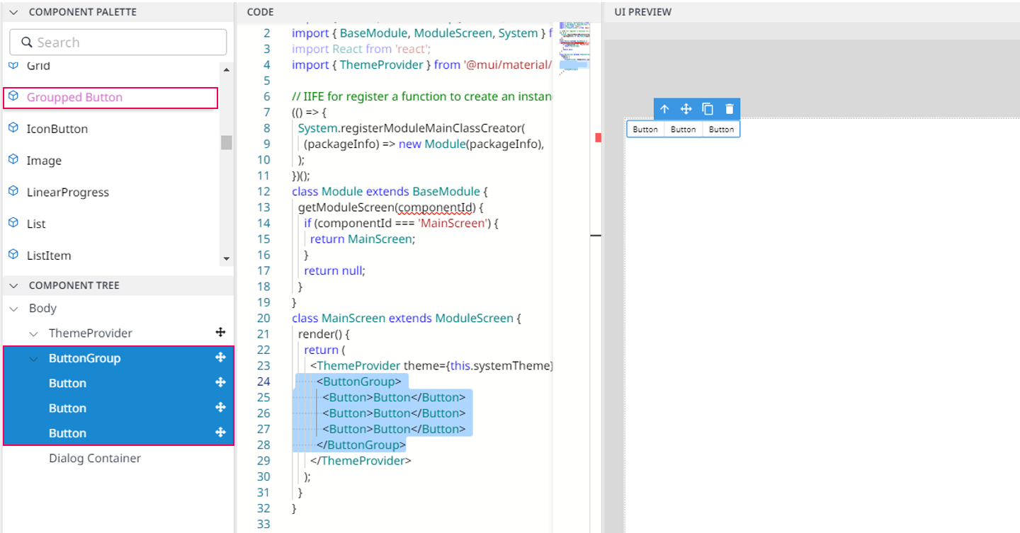 Document -  Guides - Dart-IDE - Basic Component - Grouped button