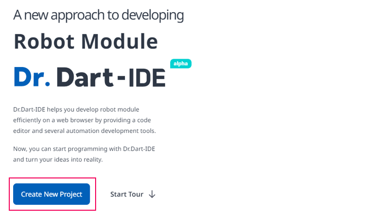 Platform - Dart-Suite - Dart-SDK - Create new project button